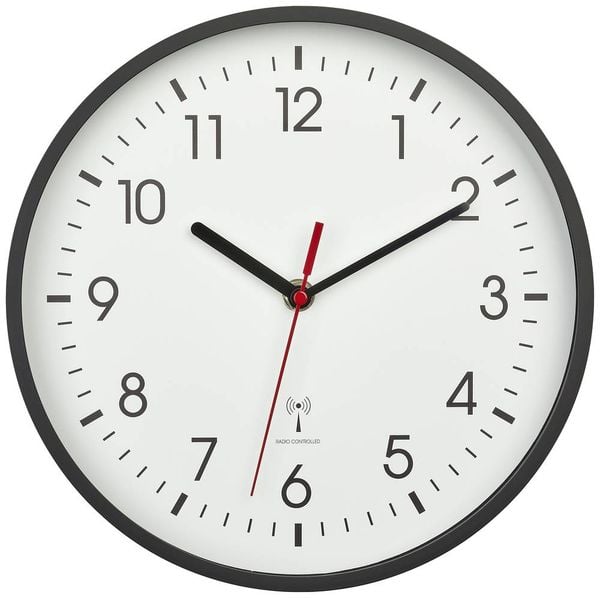 Produktbild: TFA Dostmann 60.3550.01 Funk Wanduhr 24.5cm x 42mm Schwarz