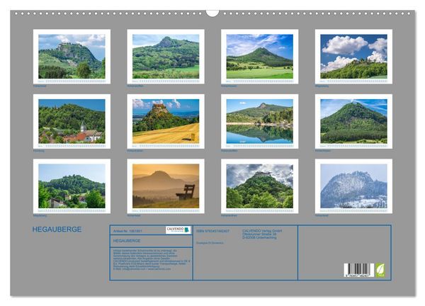 Produktbild: HEGAUBERGE (Wandkalender 2026 DIN A2 quer), CALVENDO Monatskalender