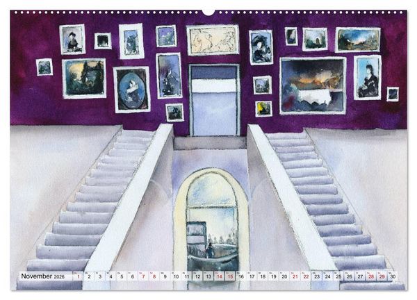 Produktbild: Frankfurt in Aquarell (hochwertiger Premium Wandkalender 2026 DIN A2 quer), Kunstdruck in Hochglanz