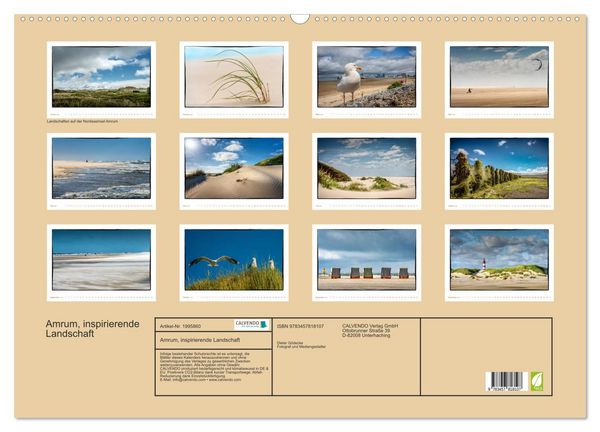 Produktbild: Amrum, inspirierende Landschaft (Wandkalender 2026 DIN A2 quer), CALVENDO Monatskalender