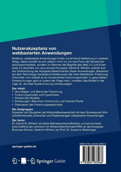 Produktbild: Nutzerakzeptanz von webbasierten Anwendungen