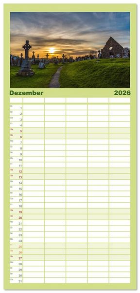 Produktbild: Familienplaner 2026 - Mystisches Irland mit 5 Spalten (Wandkalender, 21 x 45 cm) CALVENDO