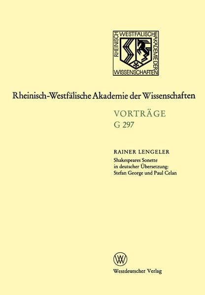 Produktbild: Shakespeares Sonette in deutscher &Uuml;bersetzung: Stefan George und Paul Celan