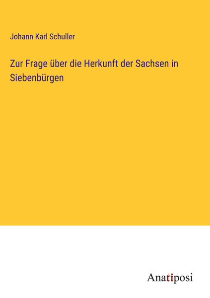 Produktbild: Zur Frage &uuml;ber die Herkunft der Sachsen in Siebenb&uuml;rgen