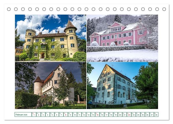 Produktbild: Bekannte und weniger bekannte Schl&ouml;sser und Burgen rund um dem Bodensee (Tischkalender 2026 DIN A5 quer), CALVENDO Monatskalender