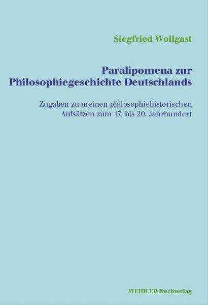 Produktbild: Paralipomena zur Philosophiegeschichte Deutschlands