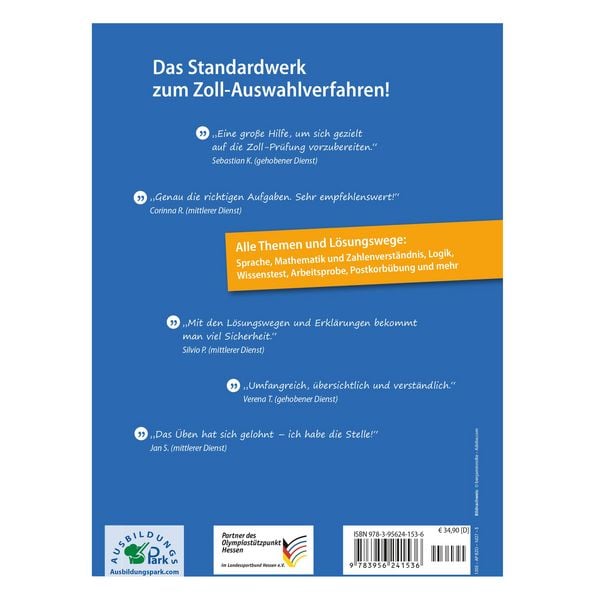 Produktbild: Einstellungstest Zoll: Pr&uuml;fungspaket mit Testsimulation