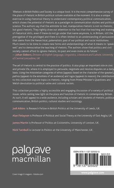 Produktbild: Rhetoric in British Politics and Society