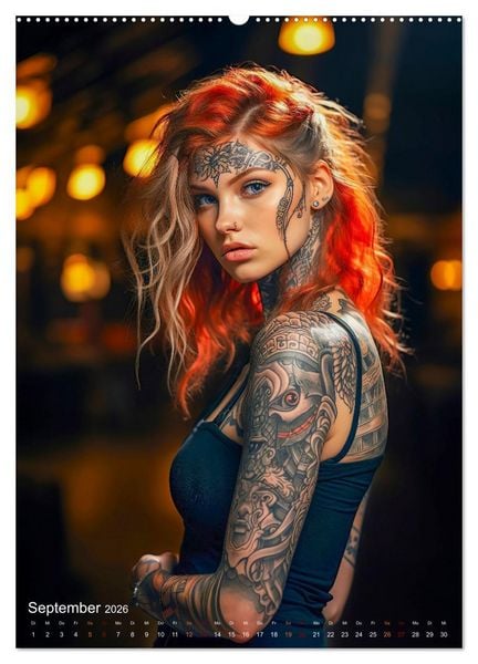 Produktbild: Tattoo Kunst auf der Haut (Wandkalender 2026 DIN A2 hoch), CALVENDO Monatskalender