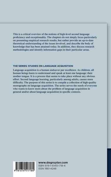 Produktbild: Advanced Proficiency and Exceptional Ability in Second Languages