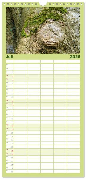 Produktbild: Familienplaner 2026 - Waldd&auml;monen mit 5 Spalten (Wandkalender, 21 x 45 cm) CALVENDO