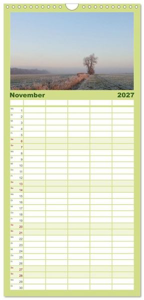 Produktbild: Familienplaner 2027 - Unser Land im Norden mit 5 Spalten (Wandkalender, 21 x 45 cm) CALVENDO