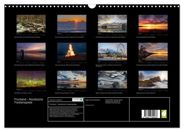 Produktbild: Finnland - Nordische Farbenspiele (Wandkalender 2026 DIN A3 quer), CALVENDO Monatskalender