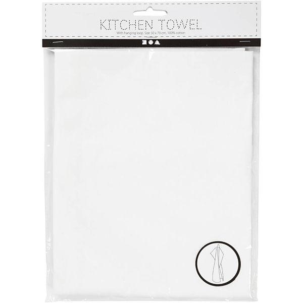 Produktbild: Creativ Company K&uuml;chentextilien Geschirrtuch, wei&szlig;, 50x70 cm, 180 g, 1 Stk