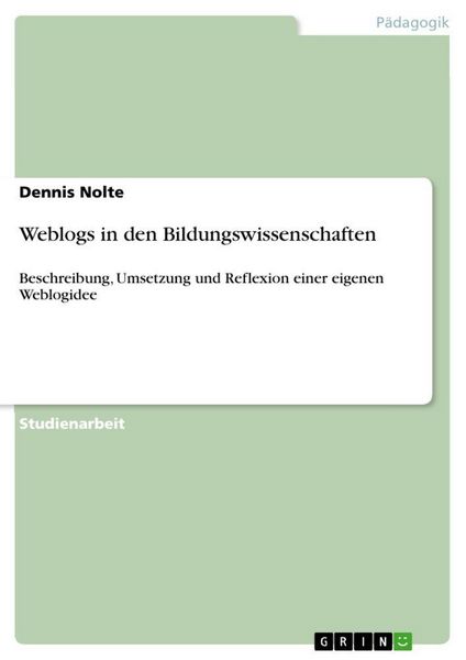 Produktbild: Weblogs in den Bildungswissenschaften