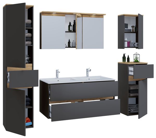 Produktbild: 6 tlg. Badm&ouml;bel-Set mit Waschbecken Cosila-I 111cm