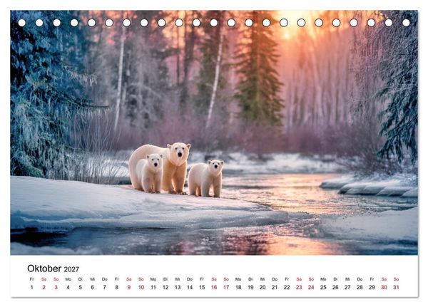 Produktbild: K&ouml;nige des Nordens - Begegnungen mit Eisb&auml;ren (Tischkalender 2027 DIN A5 quer), CALVENDO Monatskalender