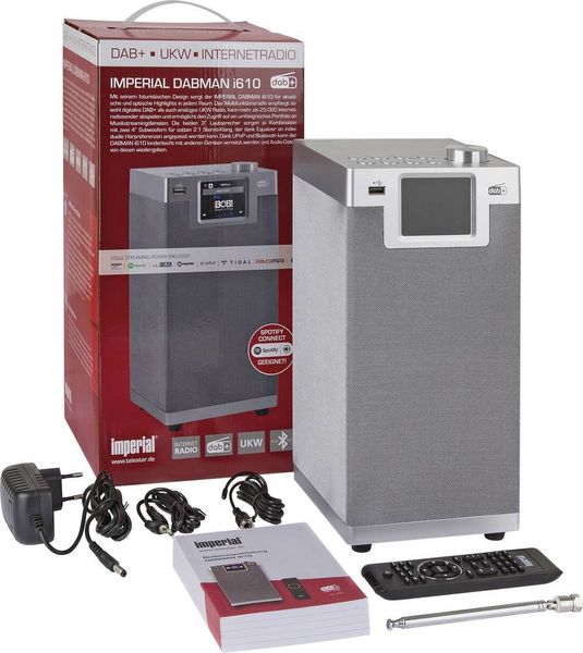 Produktbild: Imperial DABMAN i610 silber Tischradio DAB+, DAB, Internet, UKW Bluetooth&reg;, WLAN DLNA-f&auml;hig Silber