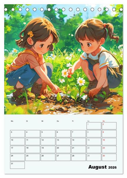 Produktbild: Coole Manga Kids. Lustige Abenteuer im Pixelreich (Tischkalender 2026 DIN A5 hoch), CALVENDO Monatskalender