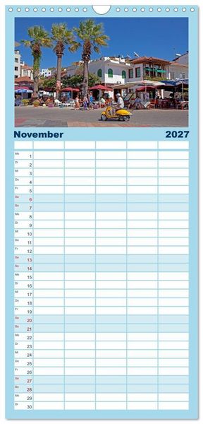 Produktbild: Familienplaner 2027 - Sommer an der T&uuml;rkischen &Auml;g&auml;is mit 5 Spalten (Wandkalender, 21 x 45 cm) CALVENDO