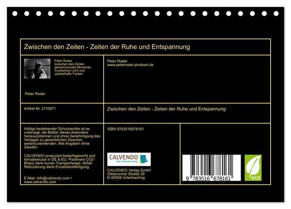 Produktbild: Zwischen den Zeiten - Zeiten der Ruhe und Entspannung (Tischkalender 2026 DIN A5 quer), CALVENDO Monatskalender