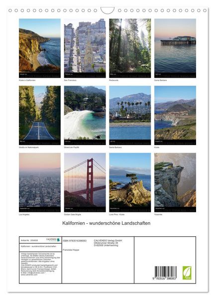Produktbild: Kalifornien - wundersch&ouml;ne Landschaften (Wandkalender 2026 DIN A3 hoch), CALVENDO Monatskalender