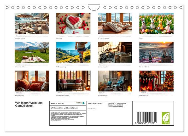 Produktbild: Wir lieben Wolle und Gem&uuml;tlichkeit (Wandkalender 2026 DIN A4 quer), CALVENDO Monatskalender