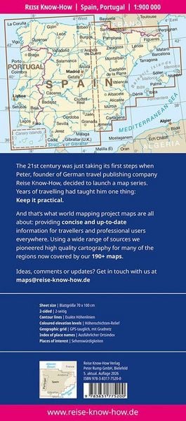 Produktbild: Reise Know-How Landkarte Spanien, Portugal | Spain, Portugal (1:900.000)