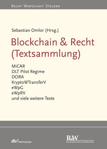 Produktbild: Blockchain & Recht (Textsammlung)