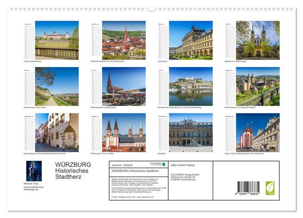 Produktbild: W&Uuml;RZBURG Historisches Stadtherz (hochwertiger Premium Wandkalender 2026 DIN A2 quer), Kunstdruck in Hochglanz