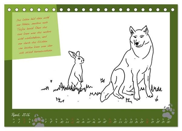 Produktbild: Der kleine GROSSE Wolf - Kalender (Tischkalender 2026 DIN A5 quer), CALVENDO Monatskalender