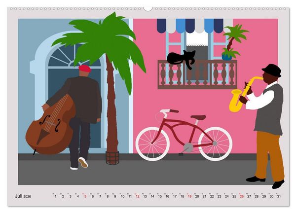 Produktbild: Kuba - Musik Tanz Rhythmus (hochwertiger Premium Wandkalender 2026 DIN A2 quer), Kunstdruck in Hochglanz