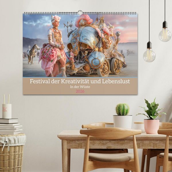 Produktbild: Festival der Kreativit&auml;t und Lebenslust - In der W&uuml;ste (Wandkalender 2026 DIN A2 quer), CALVENDO Monatskalender