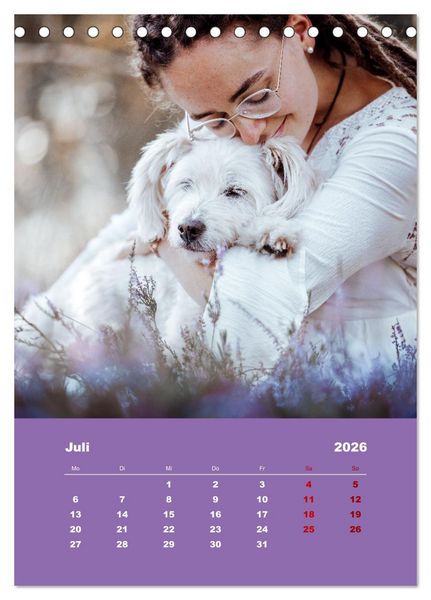 Produktbild: Du und ich - Dreamteamfotografie - Mensch und Hund (Tischkalender 2026 DIN A5 hoch), CALVENDO Monatskalender