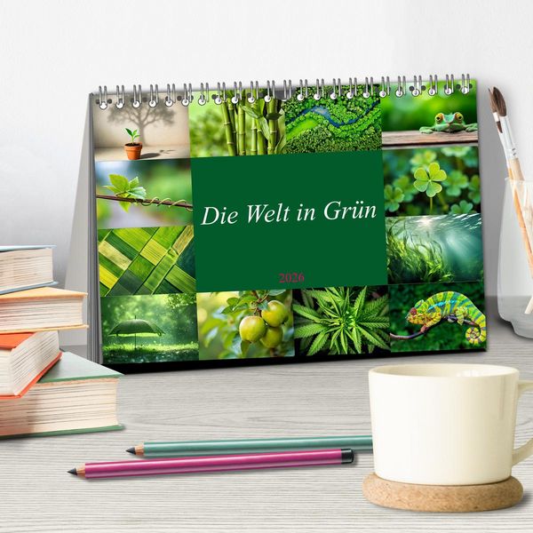 Produktbild: Die Welt in Gr&uuml;n (Tischkalender 2026 DIN A5 quer), CALVENDO Monatskalender