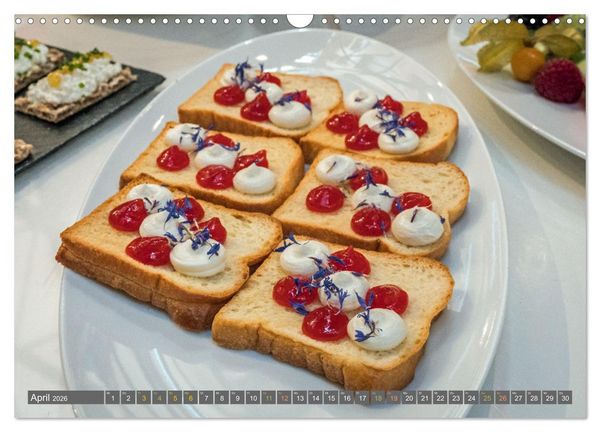 Produktbild: Perfekt angerichtet - Fingerfood, Appetizer und Desserts (Wandkalender 2026 DIN A3 quer), CALVENDO Monatskalender