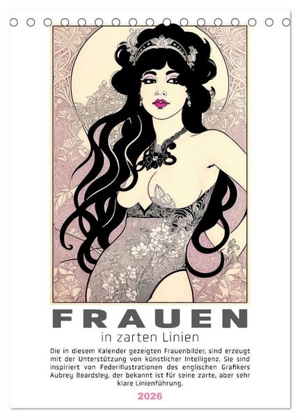 Produktbild: Frauen in zarten Linien (Tischkalender 2026 DIN A5 hoch), CALVENDO Monatskalender