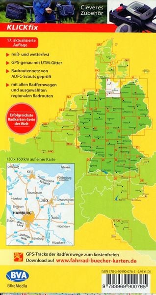 Produktbild: ADFC-Radtourenkarte 2 Holstein Hamburg 1:150.000, reiß- und wetterfest, E-Bike geeignet, GPS-Tracks Download