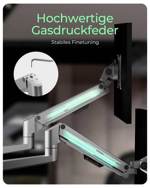 Produktbild: ICY BOX Monitorst&auml;nder f&uuml;r drei Monitore Monitor-Tischhalterung 3 Display(s) 76,2 cm (30") Grau, Silber