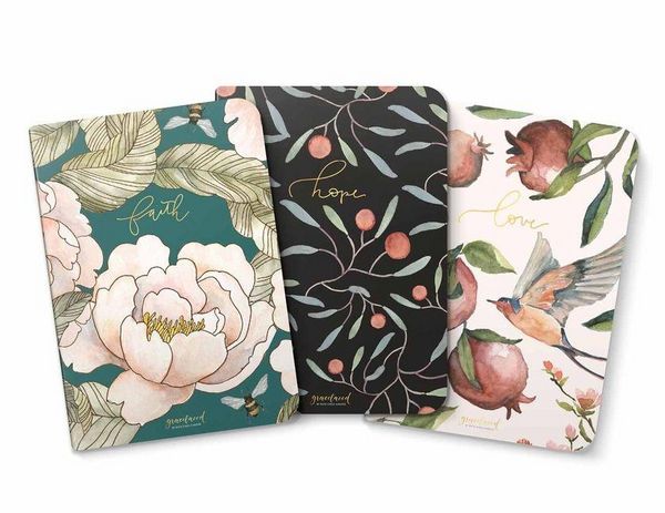 Produktbild: Gracelaced Lined Notebooks, Set of 3, Faith, Hope, Love