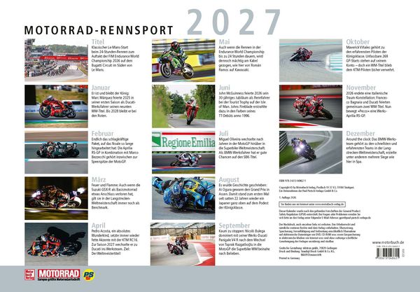Produktbild: Motorrad Kalender 2027