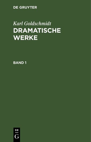 Produktbild: Dramatische Werke. Band 1