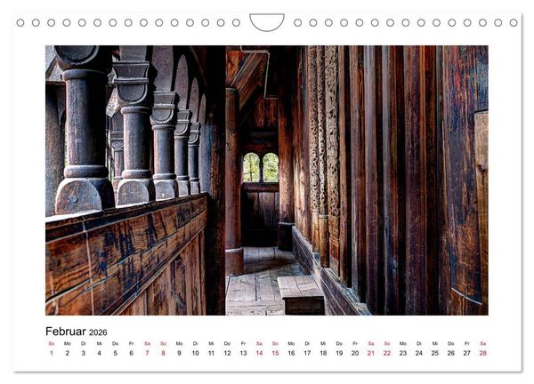 Produktbild: Stabkirchen Norwegens - Mittelalterliche Mystik in Holz (Wandkalender 2026 DIN A4 quer), CALVENDO Monatskalender