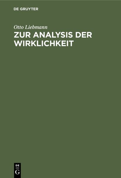 Produktbild: Zur Analysis der Wirklichkeit