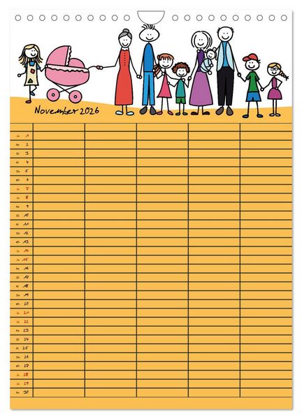 Produktbild: Fr&ouml;hlicher Familienplaner (Wandkalender 2026 DIN A4 hoch), CALVENDO Monatskalender