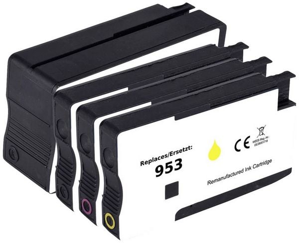 Produktbild: Renkforce Druckerpatrone ersetzt HP 953, 6ZC69AE, LS058AE, F6U12AE, F6U13AE, F6U14AE Kompatibel Kombi-Pack Schwarz, Cyan, Magenta, Gelb RF-5718854
