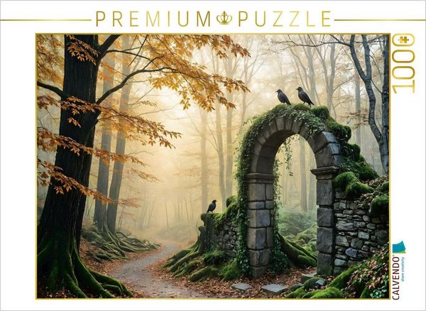 Produktbild: CALVENDO Puzzle Die W&auml;chter der Stille - Raben &uuml;ber der alten Ruine | 1000 Teile Lege-Gr&ouml;&szlig;e 64x48cm Foto-Puzzle f&uuml;r gl&uuml;ckliche Stunden