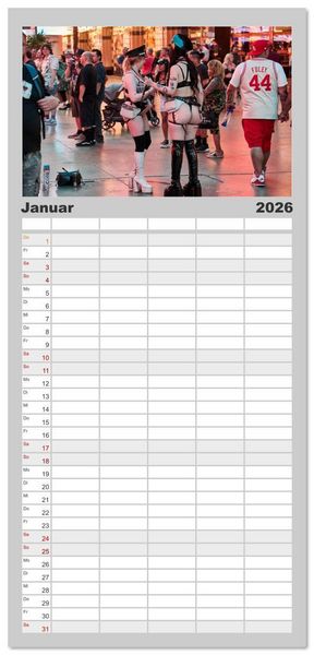 Produktbild: Familienplaner 2026 - Las Vegas Nightlife - Neonlichter, Casinos und unvergessliche N&auml;chte mit 5 Spalten (Wandkalender, 21 x 45 cm) CALVENDO