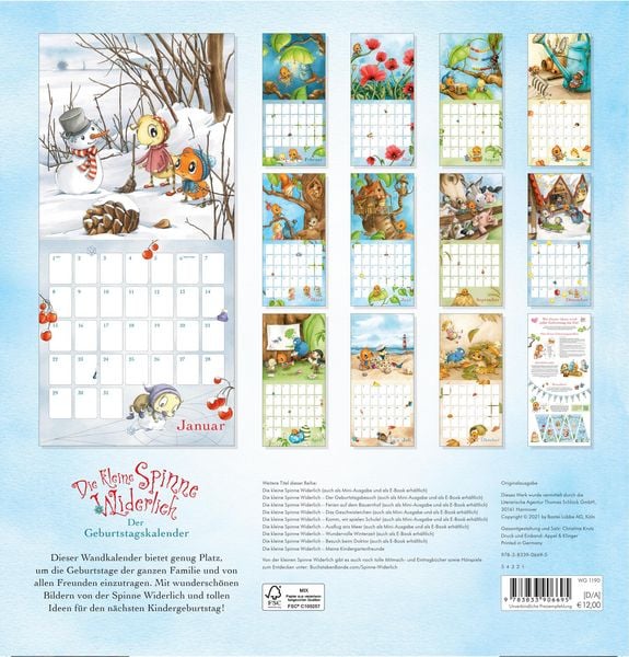 Produktbild: Die kleine Spinne Widerlich - Der Geburtstagskalender