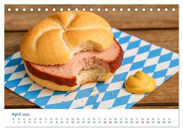Produktbild: Leberk&auml;se-Kalender - Die Leberk&auml;ssemmel aus Bayern (Tischkalender 2026 DIN A5 quer), CALVENDO Monatskalender